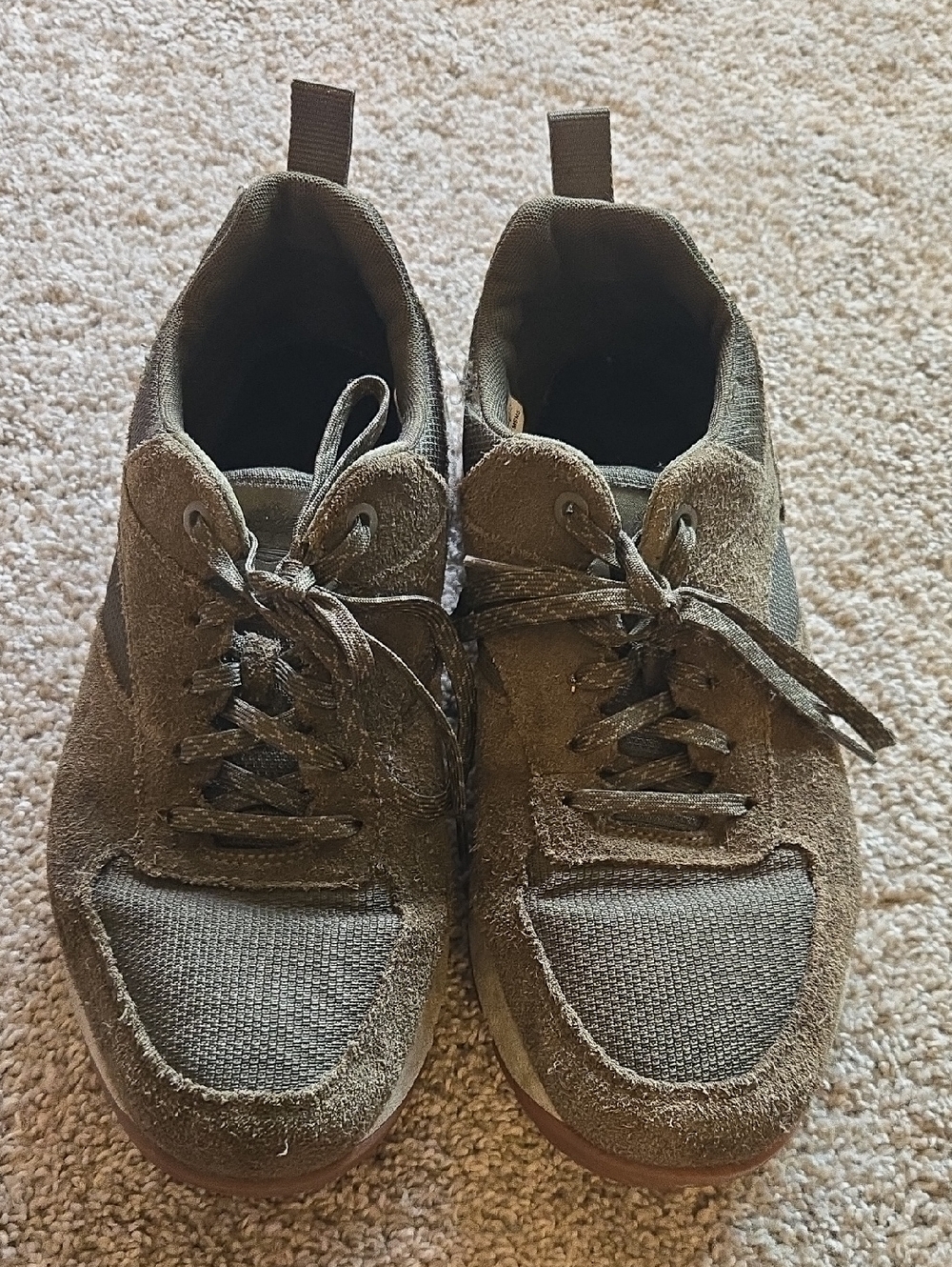 Timberland Suede Lace-Up Sneakers in Olive/Brown Athletic Outdoor Size 10